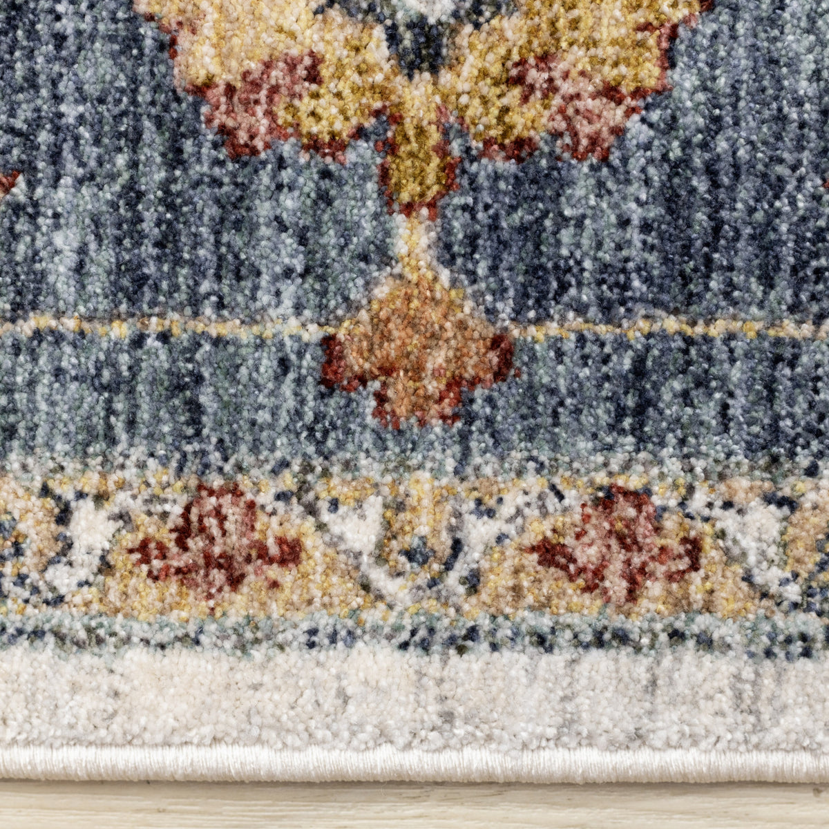 Macie Traditional Border Area Rug - 8' X 11' - Cream/Blue