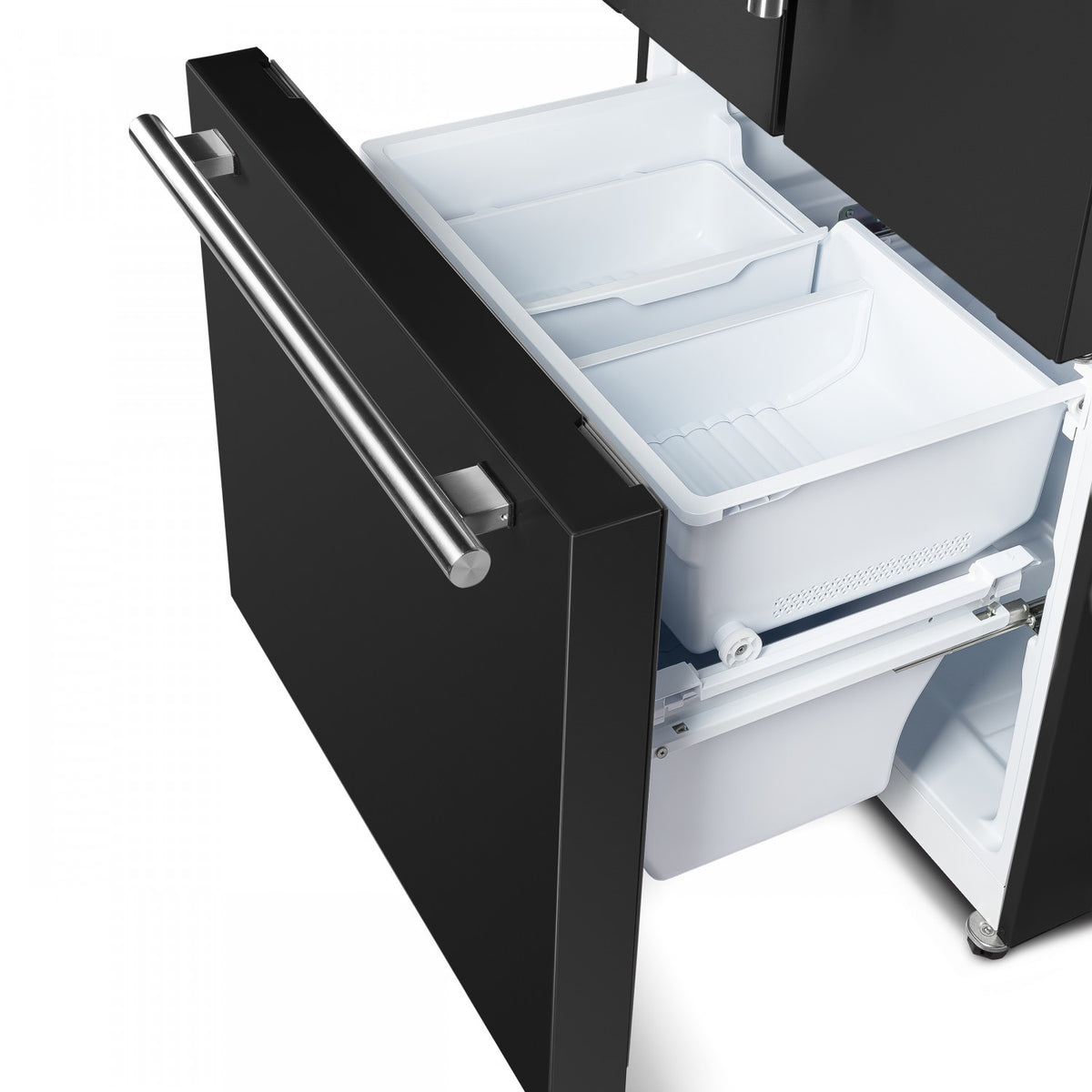 Forno Gallipoli 31" 17.5 Cu.Ft. Black French Door Refrigerator with Ice Maker - FFFFD1974-31BLK