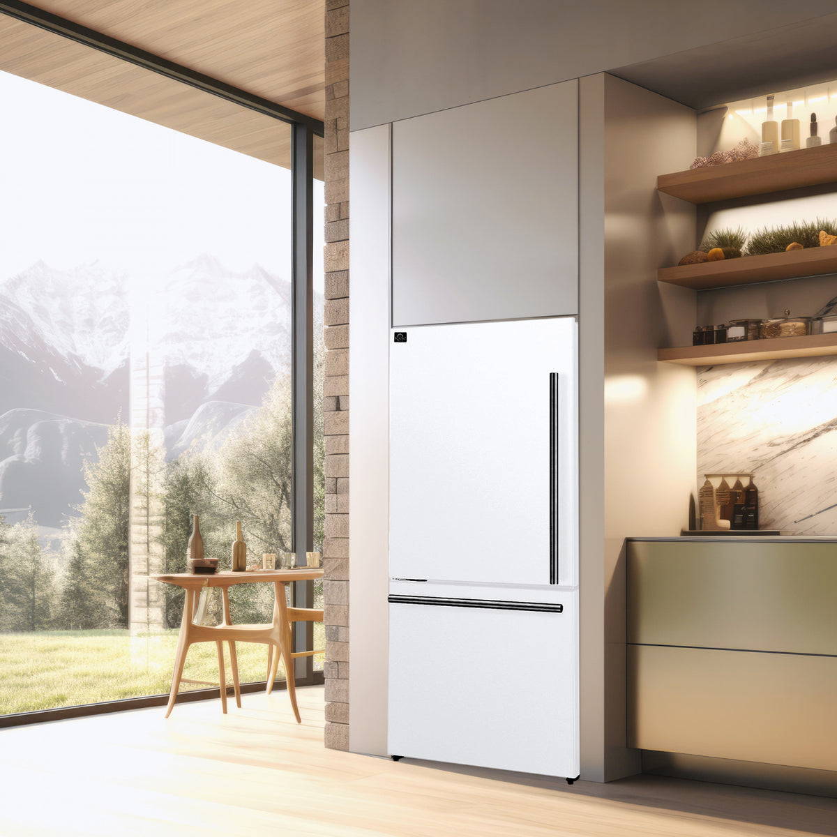 Forno Milano 62" White 2-piece Freestanding Dual Bottom Freezer Refrigerator (34.4 Cu. Ft.) - FFFFD1787-60WHT