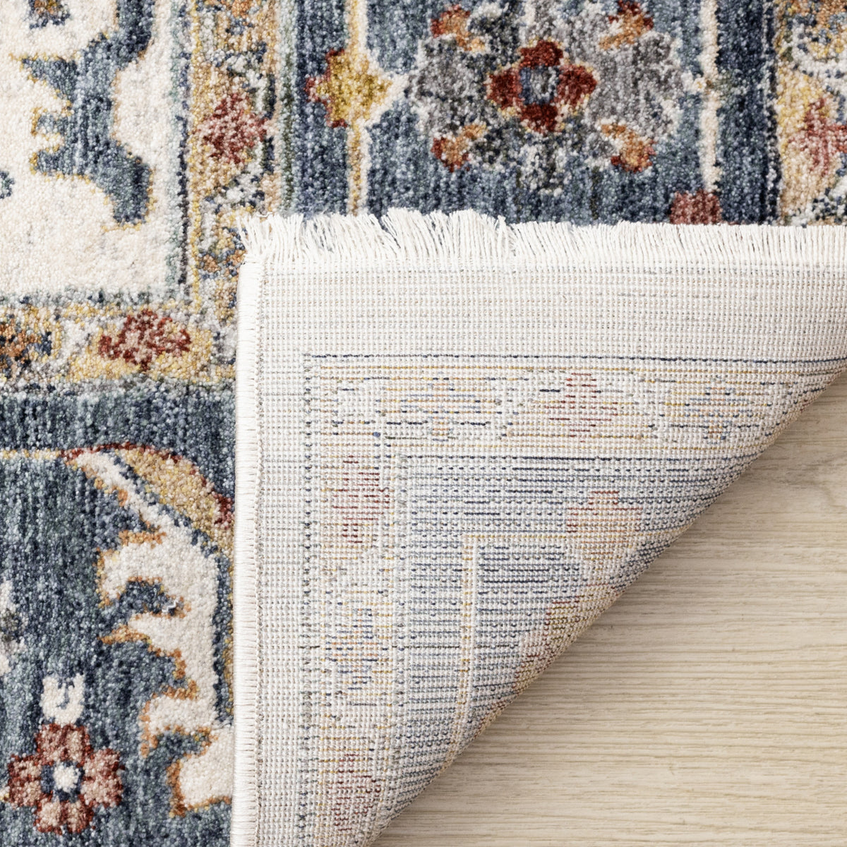 Macie Traditional Border Area Rug - 5' X 8' - Cream/Blue