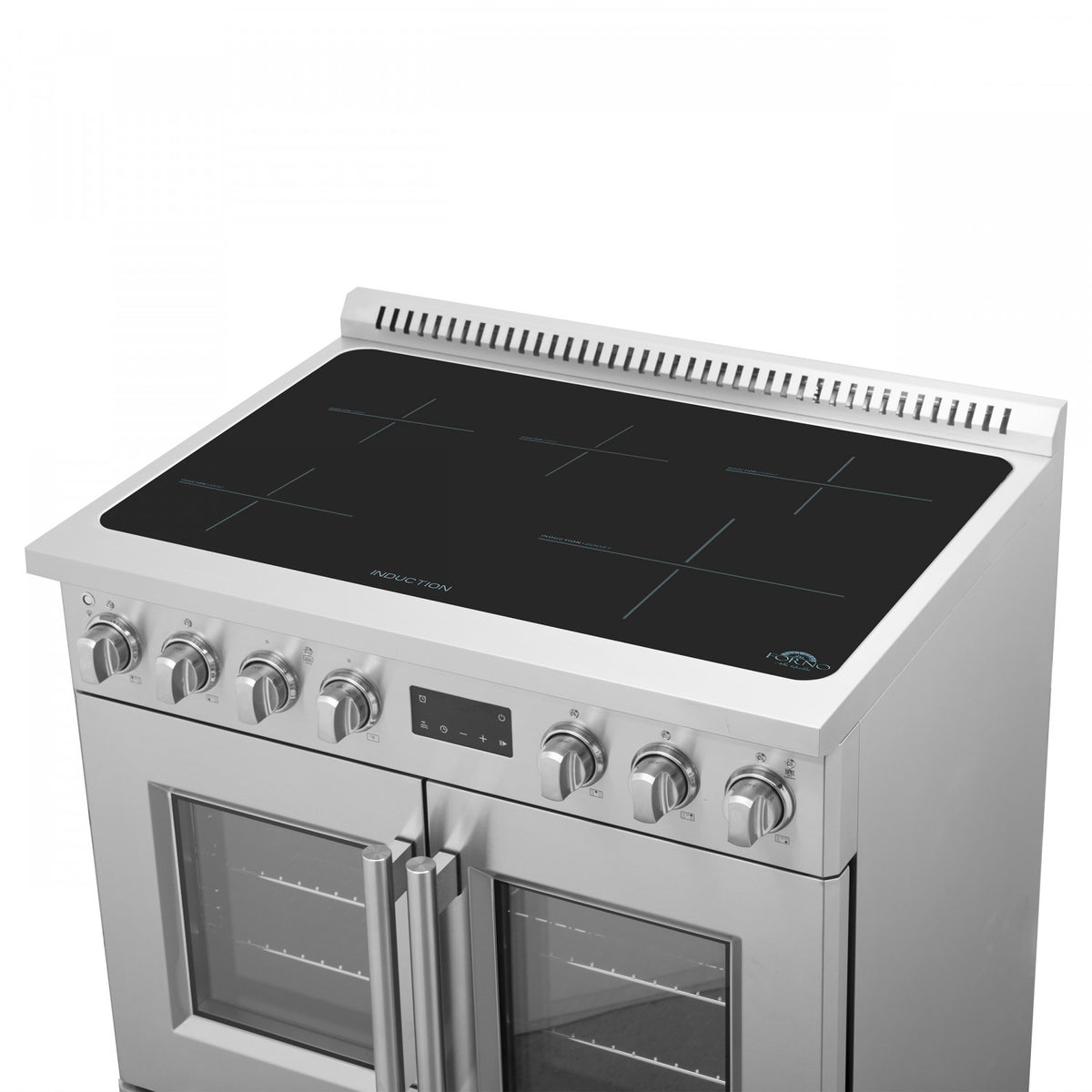 Forno Torino Stainless Steel 36" True Convection Induction Range with Air Fry and Air Sous Vide (5.36 Cu. Ft.) - FFSIN0950-36