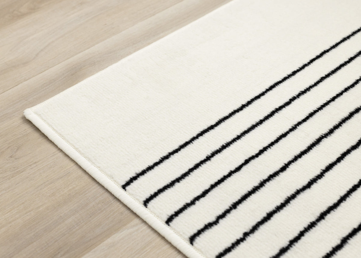 Functional Modern Soundwaves Area Rug - 5' X 8' - White/Black