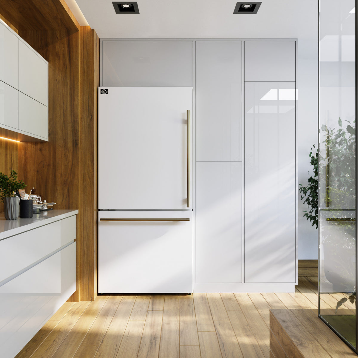 Forno Milano 31" 17.2 Cu.Ft. White Bottom Freezer Refrigerator with Right Swing Door - FFFFD1786-31WHT
