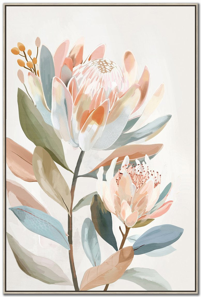 Pastel Stems I Wall Art - Multi-Colour - 42 X 28