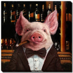 The Sophisti-pig Wall Art - Pink - 16 X 16
