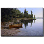 Canoe in the Calm Wall Art - Blue/Green - 38 X 60
