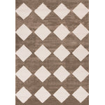 Logan Modern Diamonds Area Rug - 7' X 10' - Brown/Cream