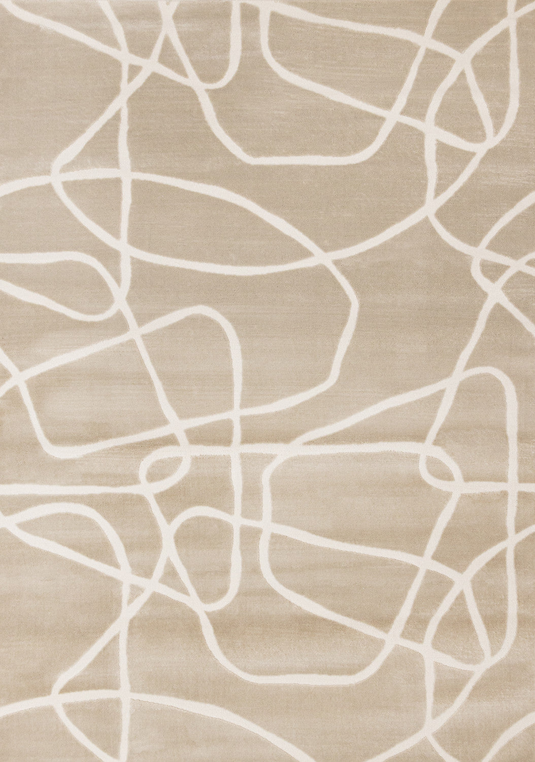 Logan Contemporary Swirls Area Rug - 7' X 10' - Beige/Cream