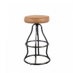 Maloe Leather Bar Stool - Cognac