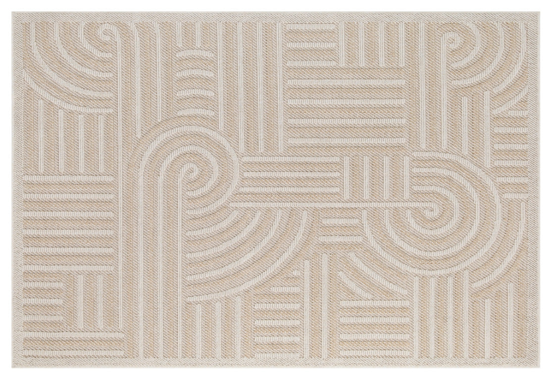 Assia Curves Outdoor Rug - 9' x 12' - Beige