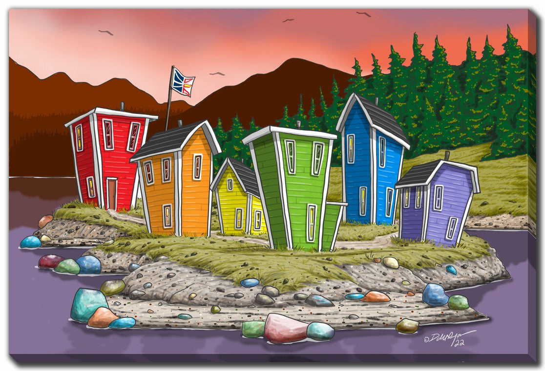 Island Row Wall Art - Multi-Colour - 22 X 28