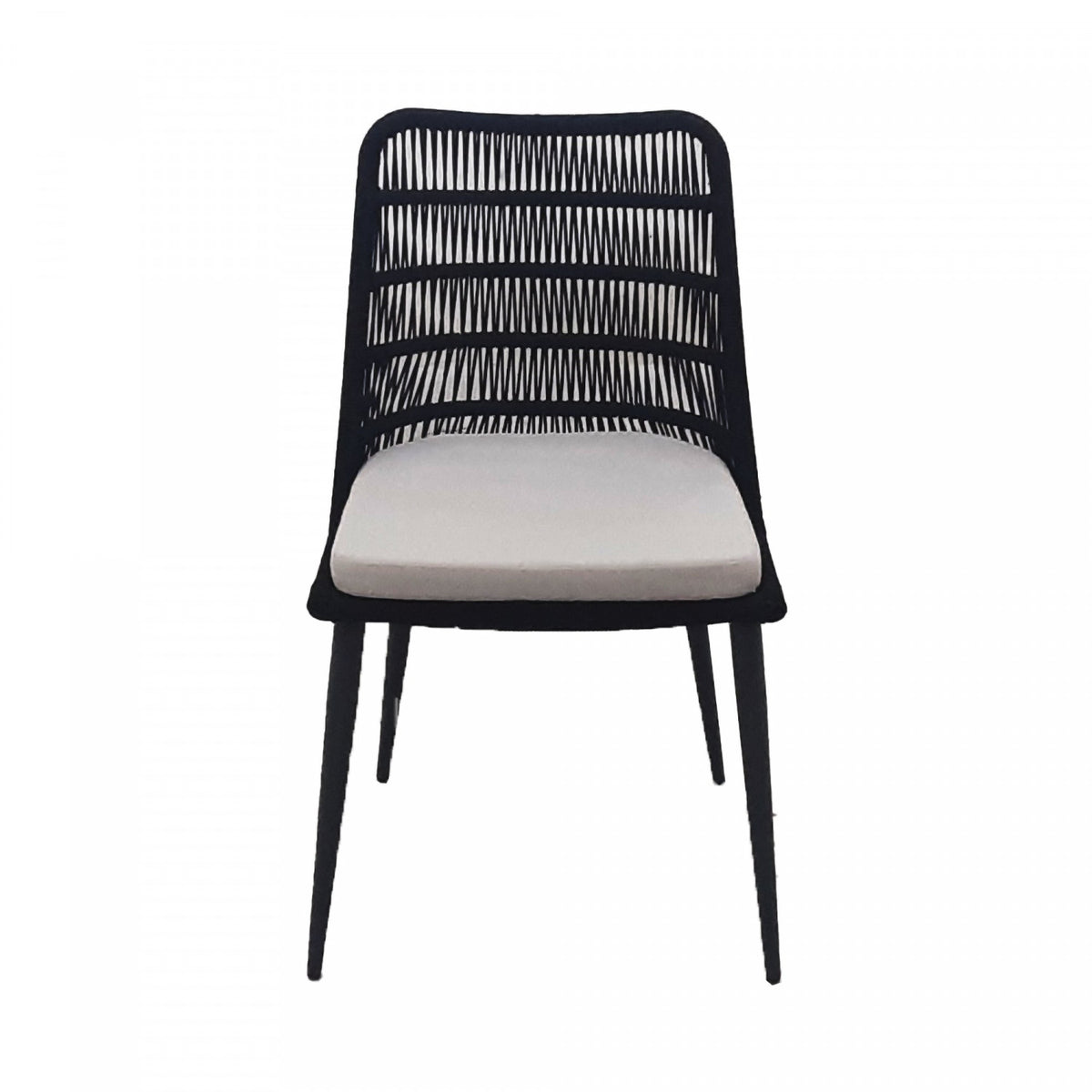 Rousseau Outdoor Dining Chair - Black/Ivory