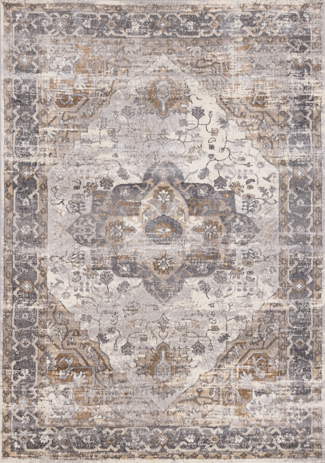 Elegant Traditional Area Rug - 8' X 11' - Grey/Brown
