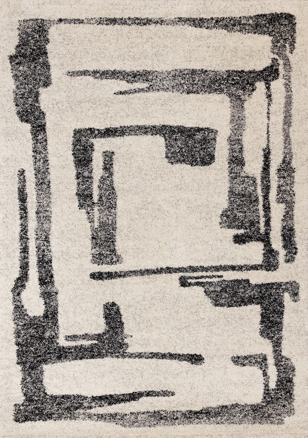 Marquee Modern Abstract Area Rug - 8' X 11' - Cream/Black