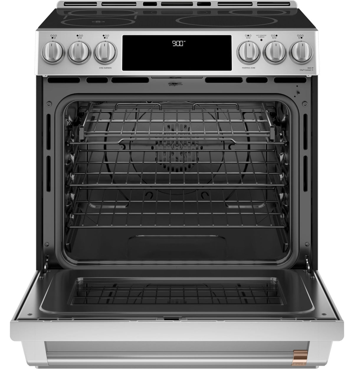 Café™ Stainless Steel 30" Smart Slide-In, Front-Control, Induction and Convection Range with In-Oven Camera (5.7 Cu. Ft) - CHS90XP2MS1