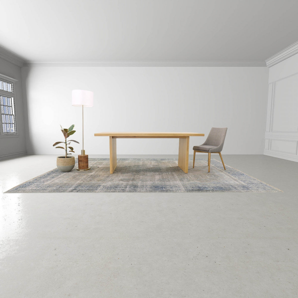 Vellaro Side Chair - Light Grey/Natural - Set of Two