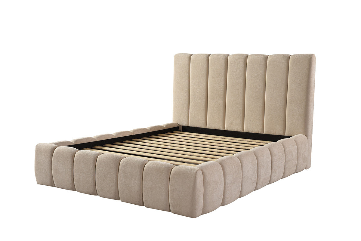 Lotus King Bed - Beige