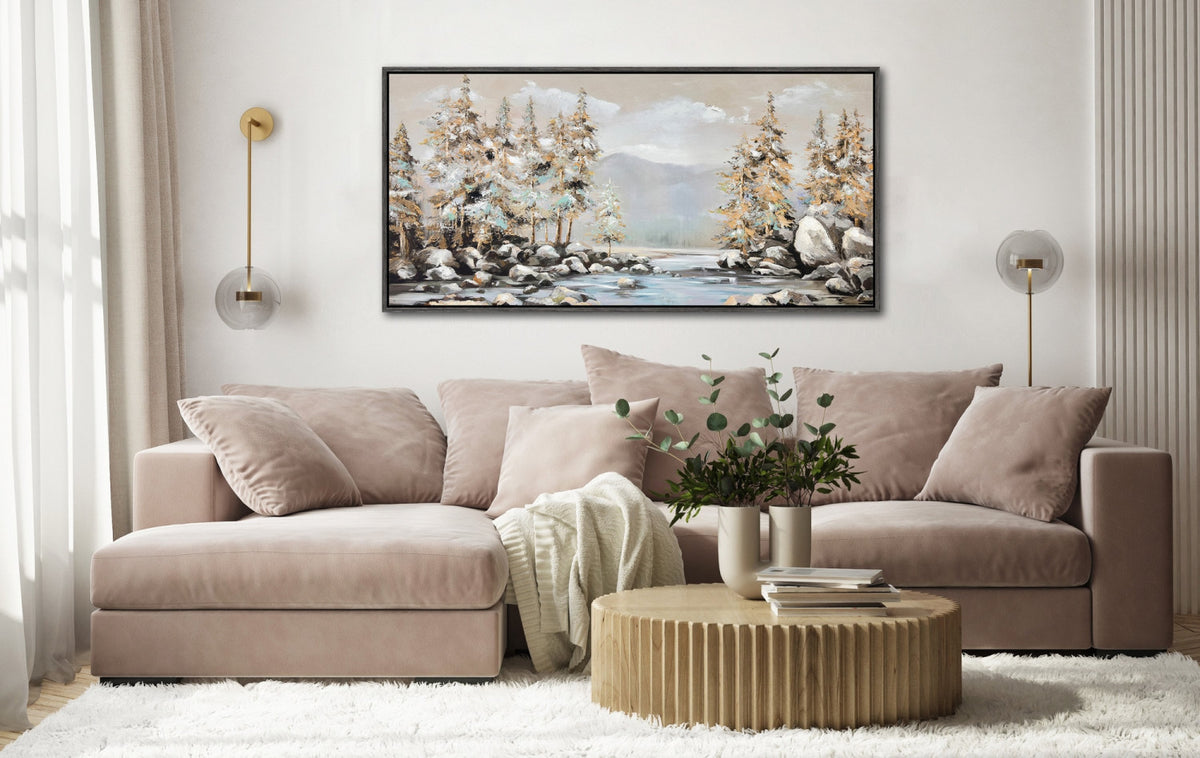Winter Pines Wall Art - Multi-Colour - 28 X 56