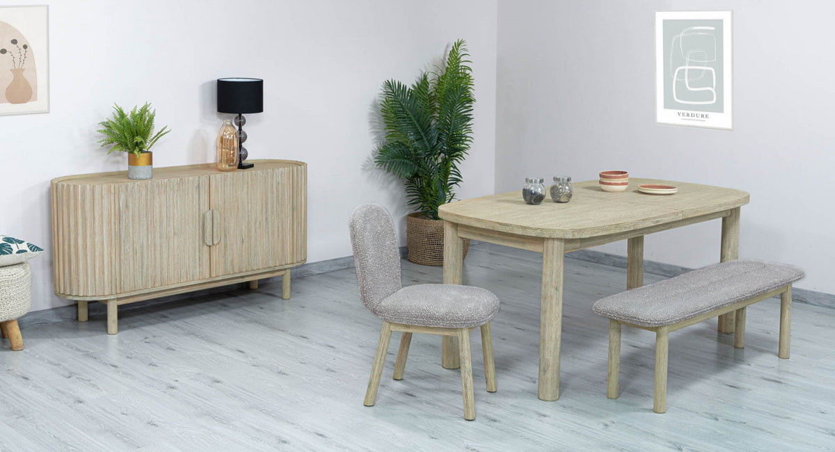 Humbach Bench - Oatmeal/White Washed Natural