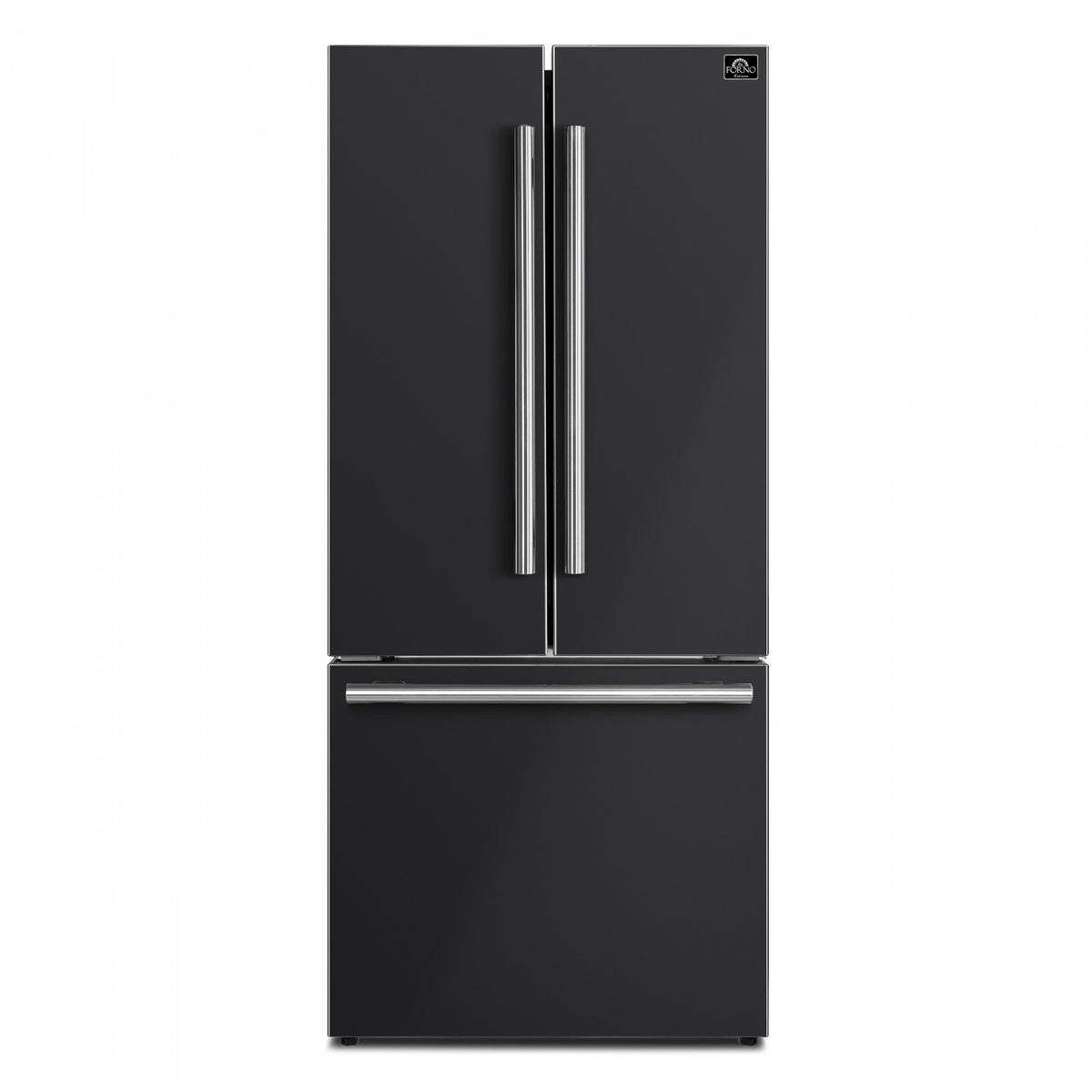 Forno Gallipoli 31" 17.5 Cu.Ft. Black French Door Refrigerator with Ice Maker - FFFFD1974-31BLK