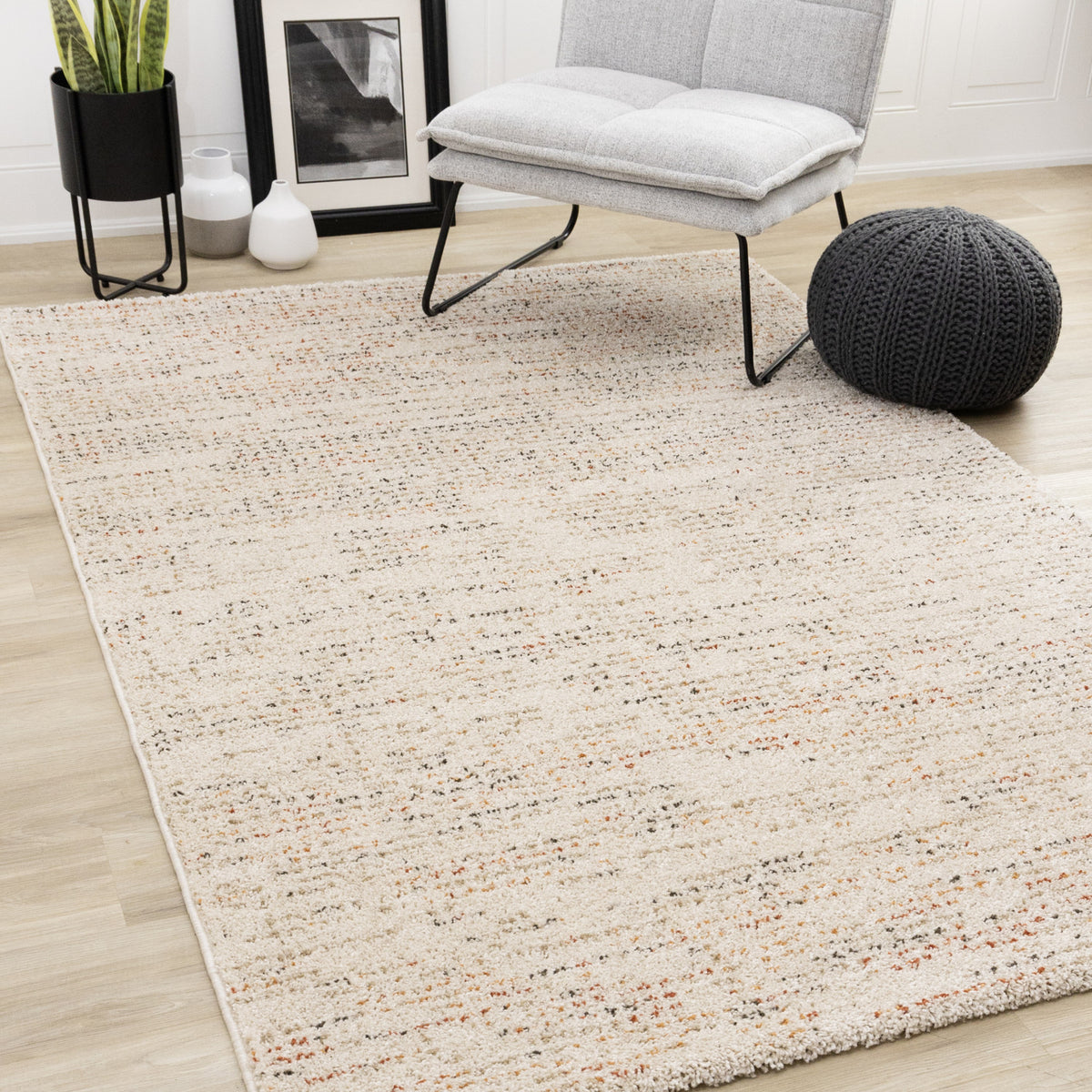 Halle Casual Contemporary Abstract Area Rug - 8' X 11' - Cream/Terra