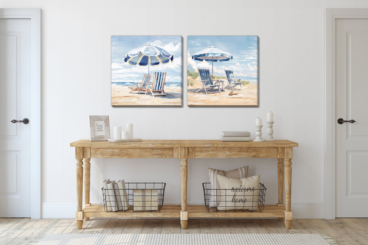 Breezy Escape II Wall Art - Blue/White - 24 X 24