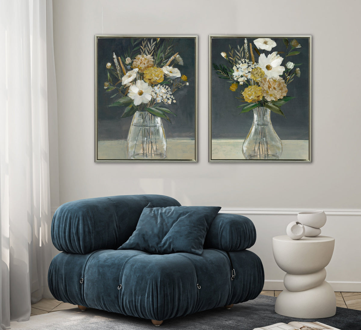 Ivory Petals I Wall Art - Green/Neutral - 30 X 24
