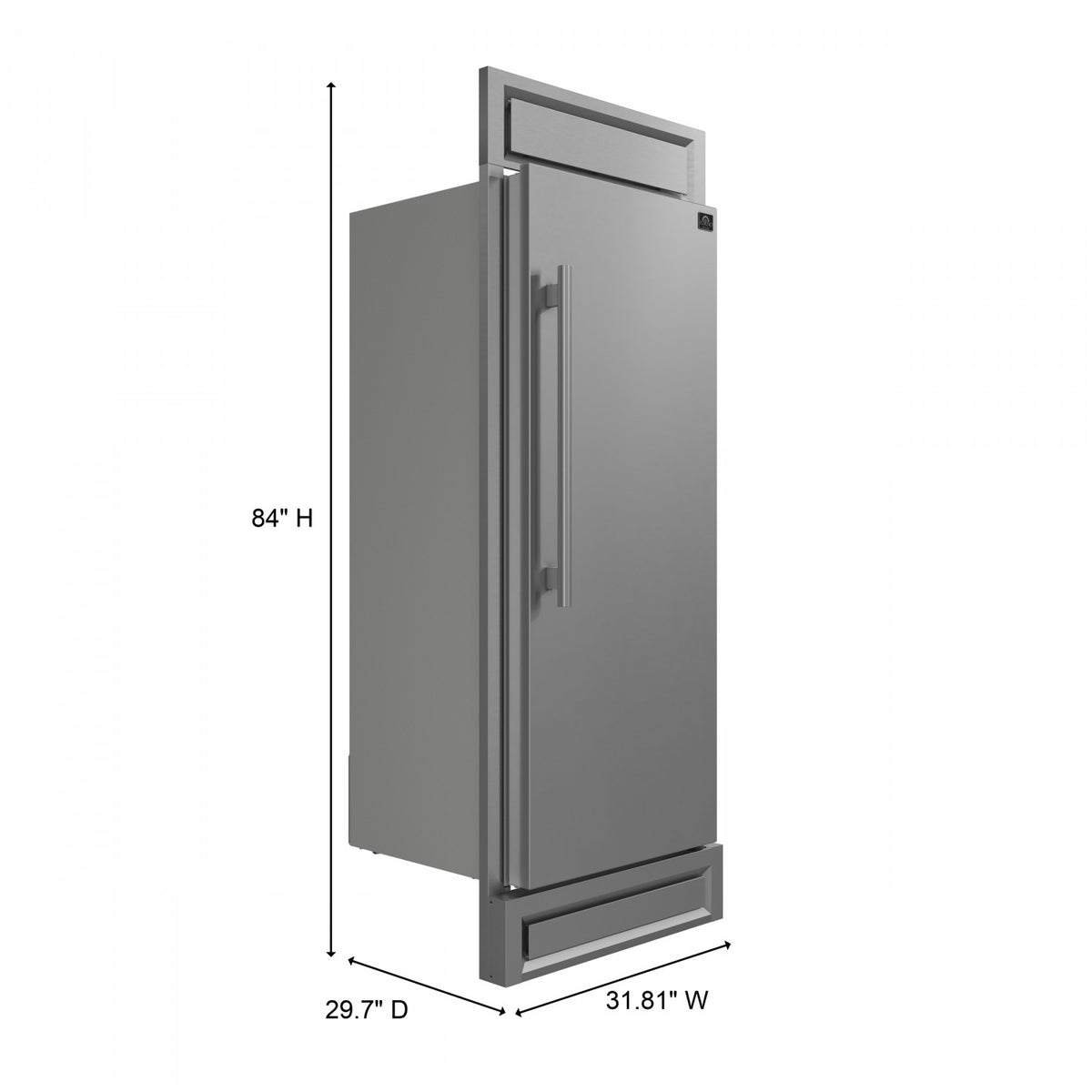 Forno Maderno 28" Stainless Steel Built-In Convertible Refrigerator/Freezer with Right Swing Door (13.6 Cu. Ft.) - FFFFD1722-32RS