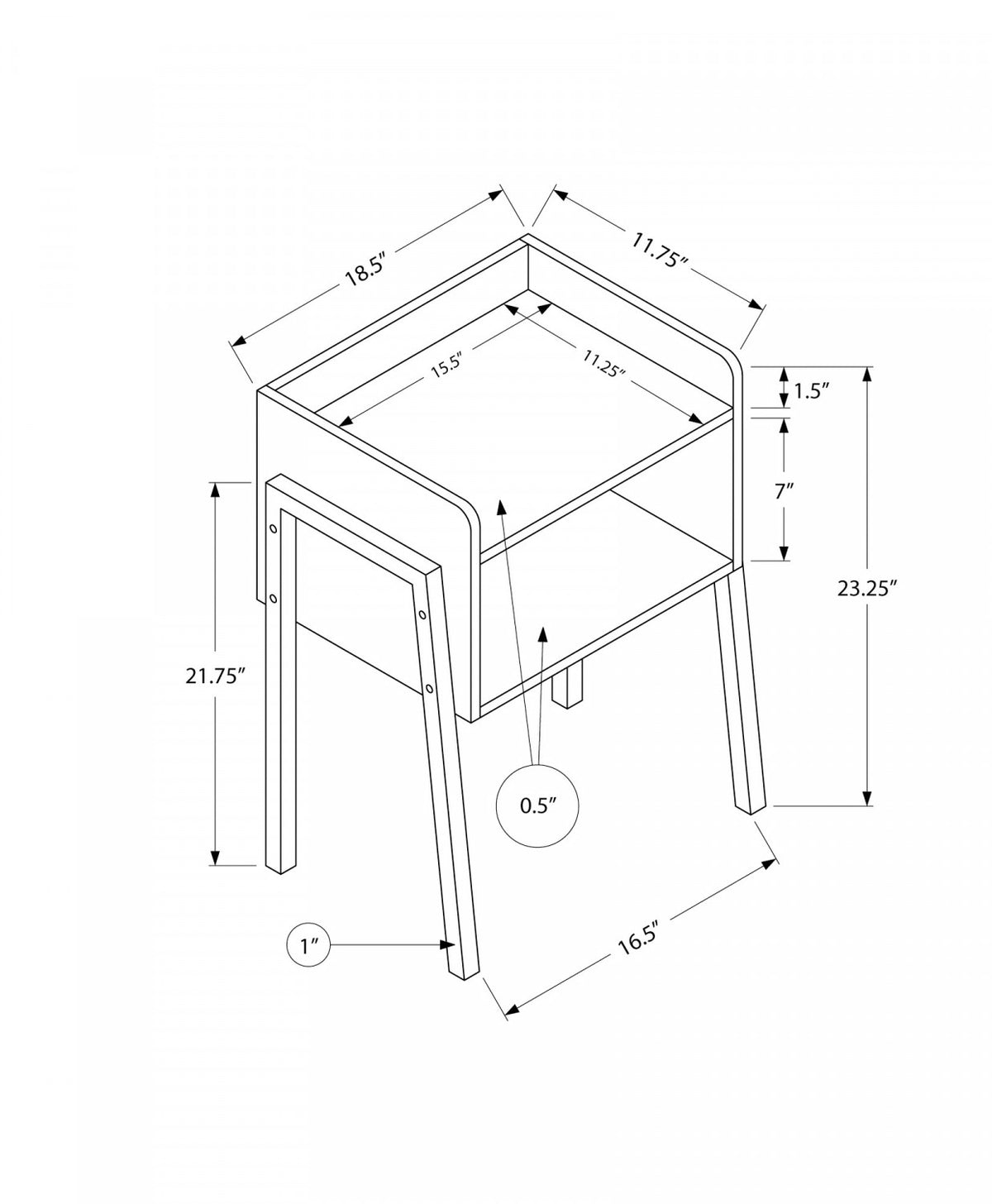 Jora Side Table - Grey Stone