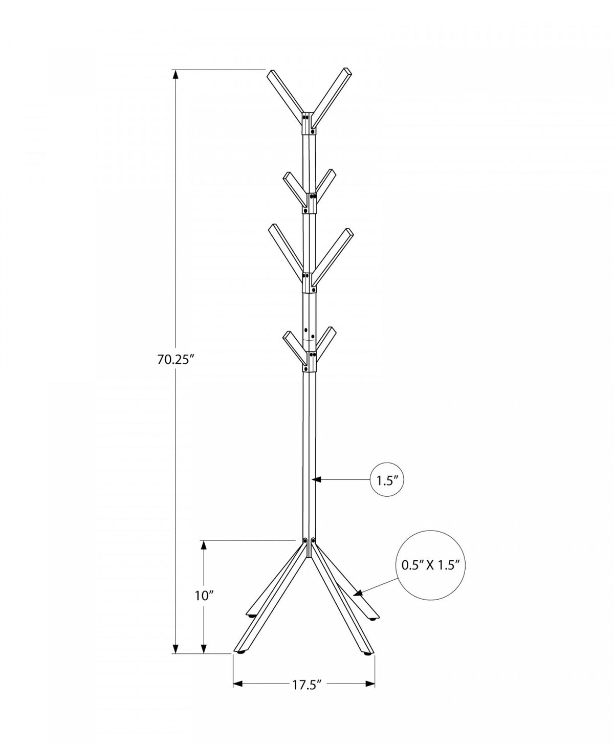 Hara Coat Rack - Silver