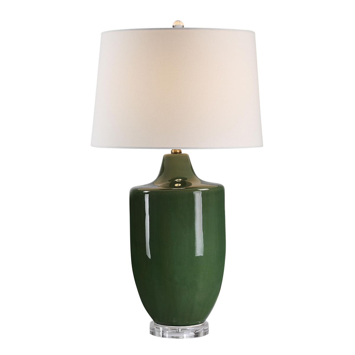 Fleur Table Lamp - Crackled Olive Green