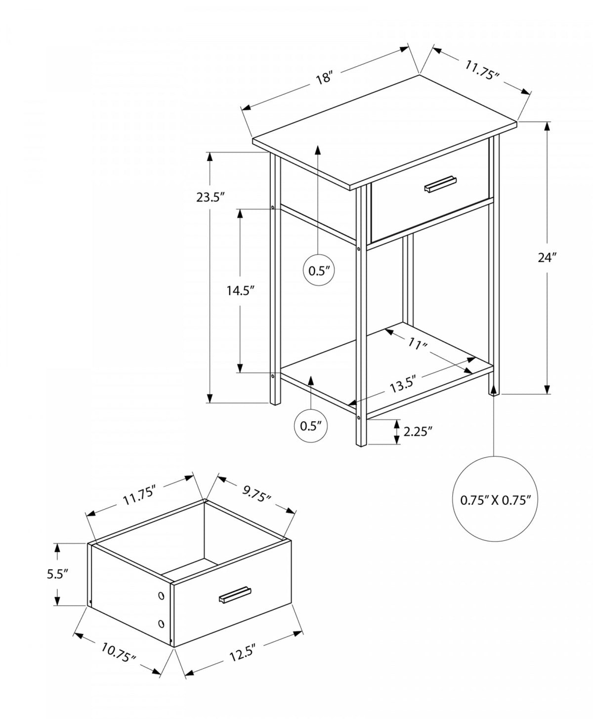 Miko Side Table - Dark Bronze