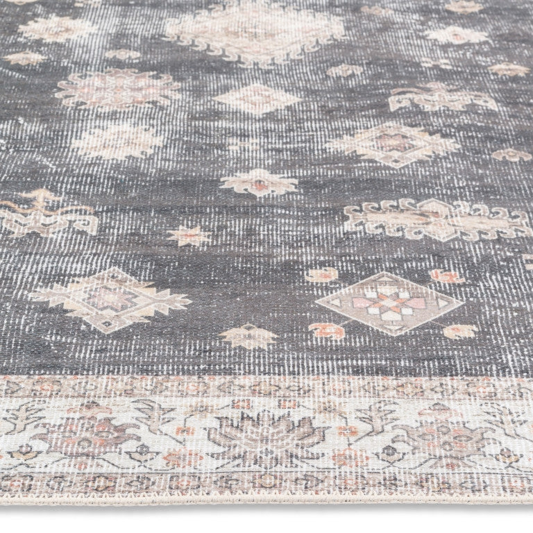 Aura Traditional Rug - 6' x 9' - Charcoal/Cream