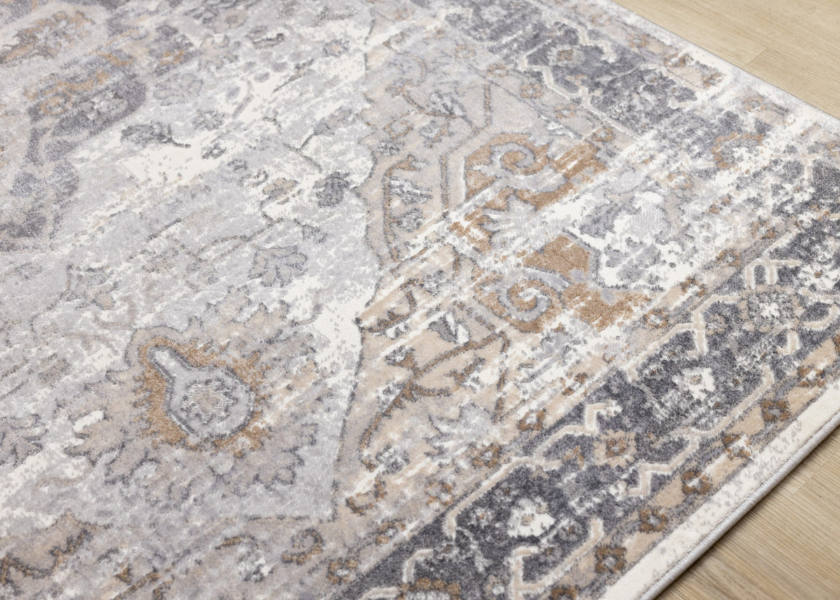 Elegant Traditional Area Rug - 8' X 11' - Grey/Brown
