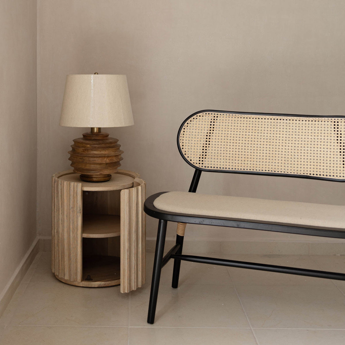 Humbach Side Table - White Washed Natural