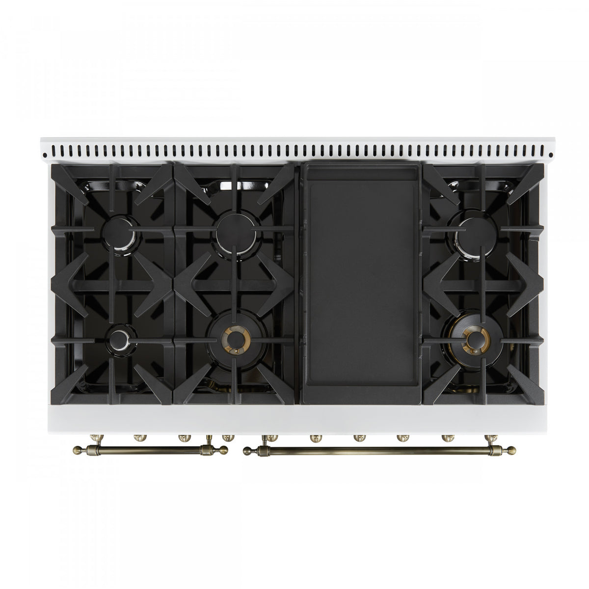 Forno Antico 48" White Freestanding Dual Fuel Double Oven Range (5.5 Cu. Ft.) - FFSGS6113-48WHT