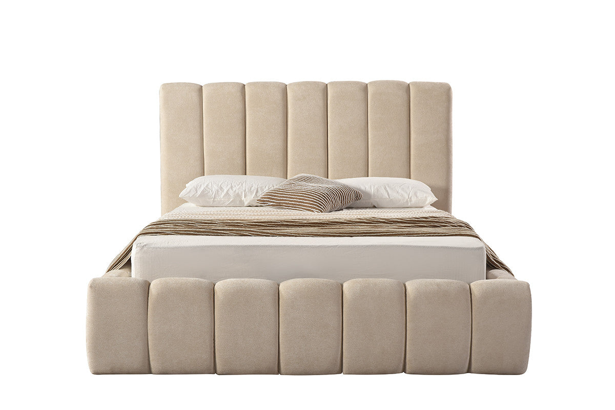 Lotus King Bed - Beige