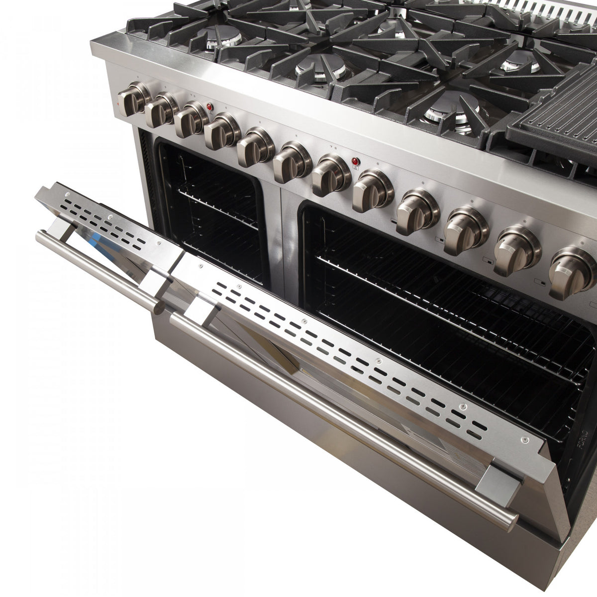 Forno Premium Stainless Steel Kitchen Package with 48" Dual Fuel Range and 2 28" Convertible Refrigerator/Freezer - FBDL-017-03CAUS