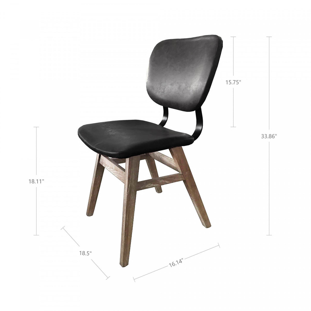 Lamarthe Dining Chair - Antique Black - Set of Two