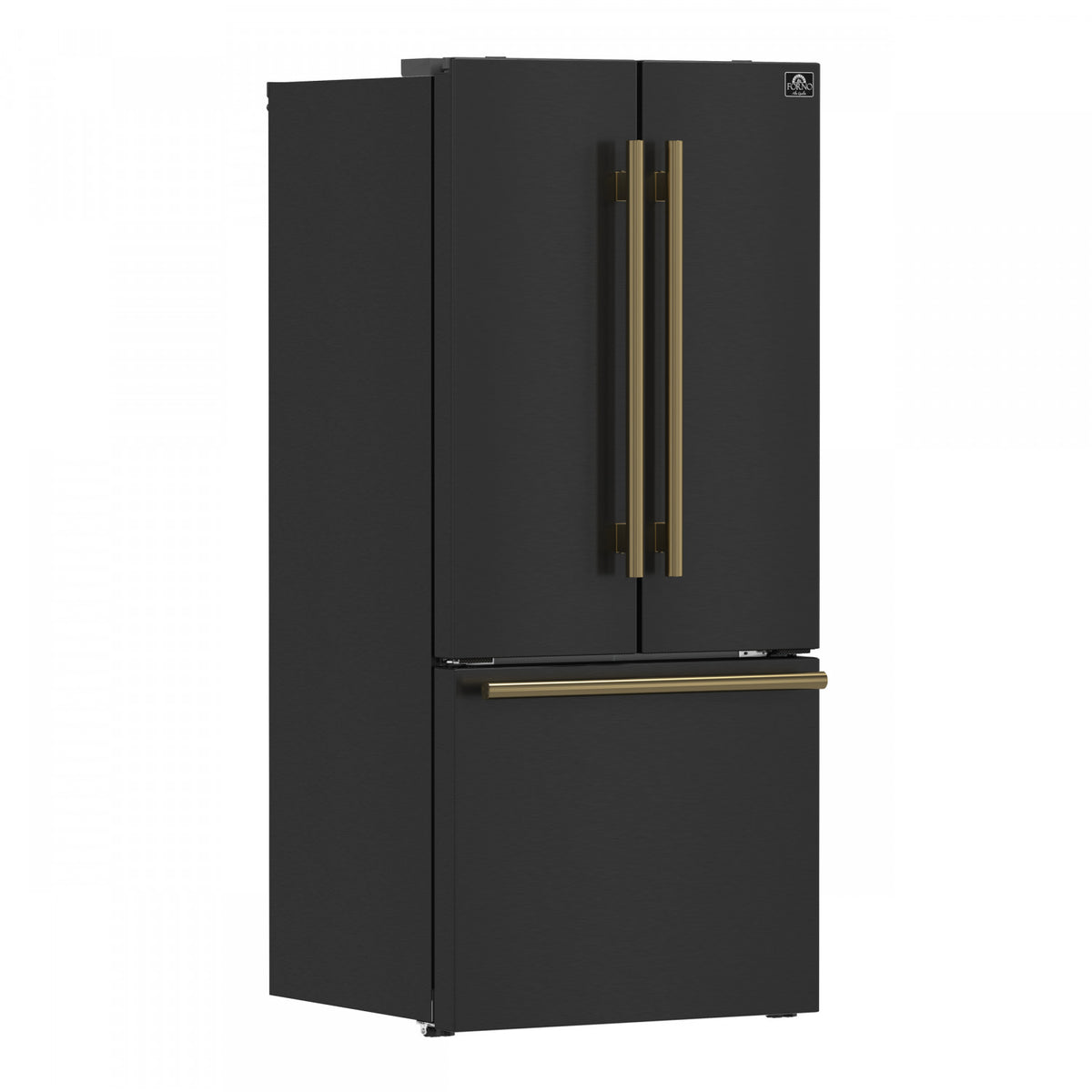 Forno Gallipoli 31" 17.5 Cu.Ft. Black French Door Refrigerator with Ice Maker - FFFFD1974-31BLK