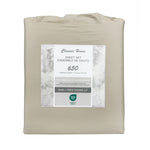 Cotton House 100% Combed Cotton Queen Sheet Set - 650 Thread Count Beige