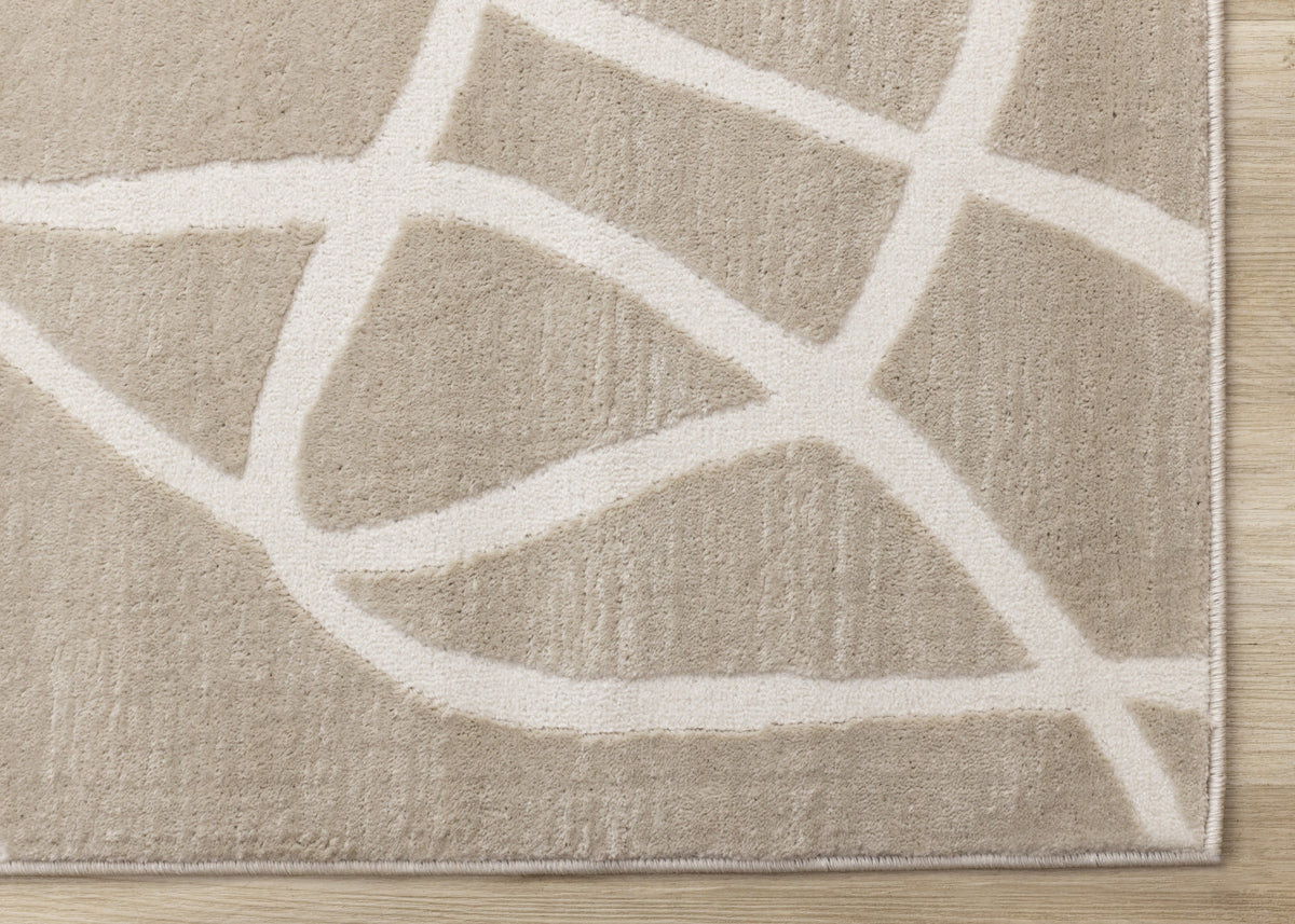 Logan Contemporary Swirls Area Rug - 7' X 10' - Beige/Cream
