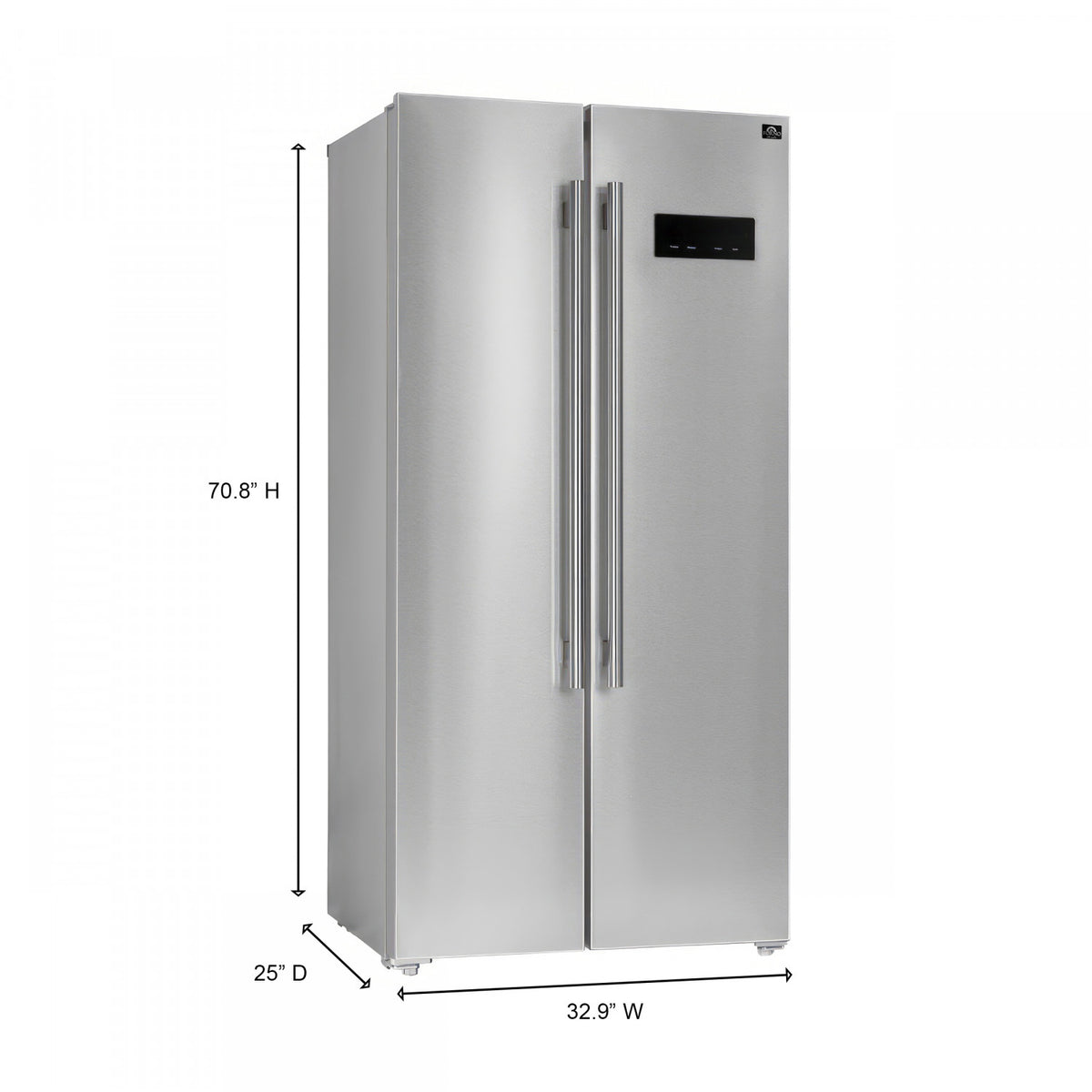 Forno Salerno 33" 15.6 Cu.Ft. Stainless Steel Freestanding Side-by-Side Refrigerator - FFRBI1805-33SB