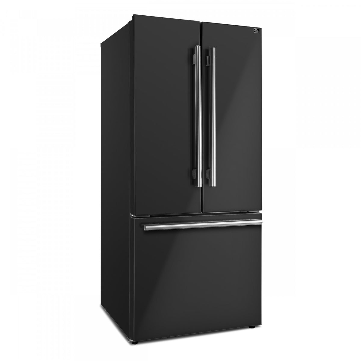 Forno Gallipoli 31" 17.5 Cu.Ft. Black French Door Refrigerator with Ice Maker - FFFFD1974-31BLK