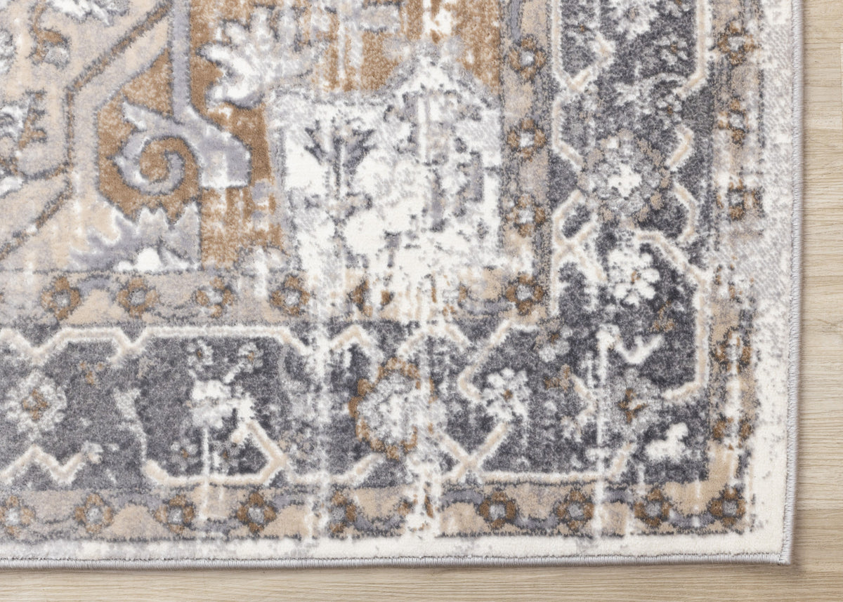 Elegant Traditional Area Rug - 7' X 10' - Grey/Brown