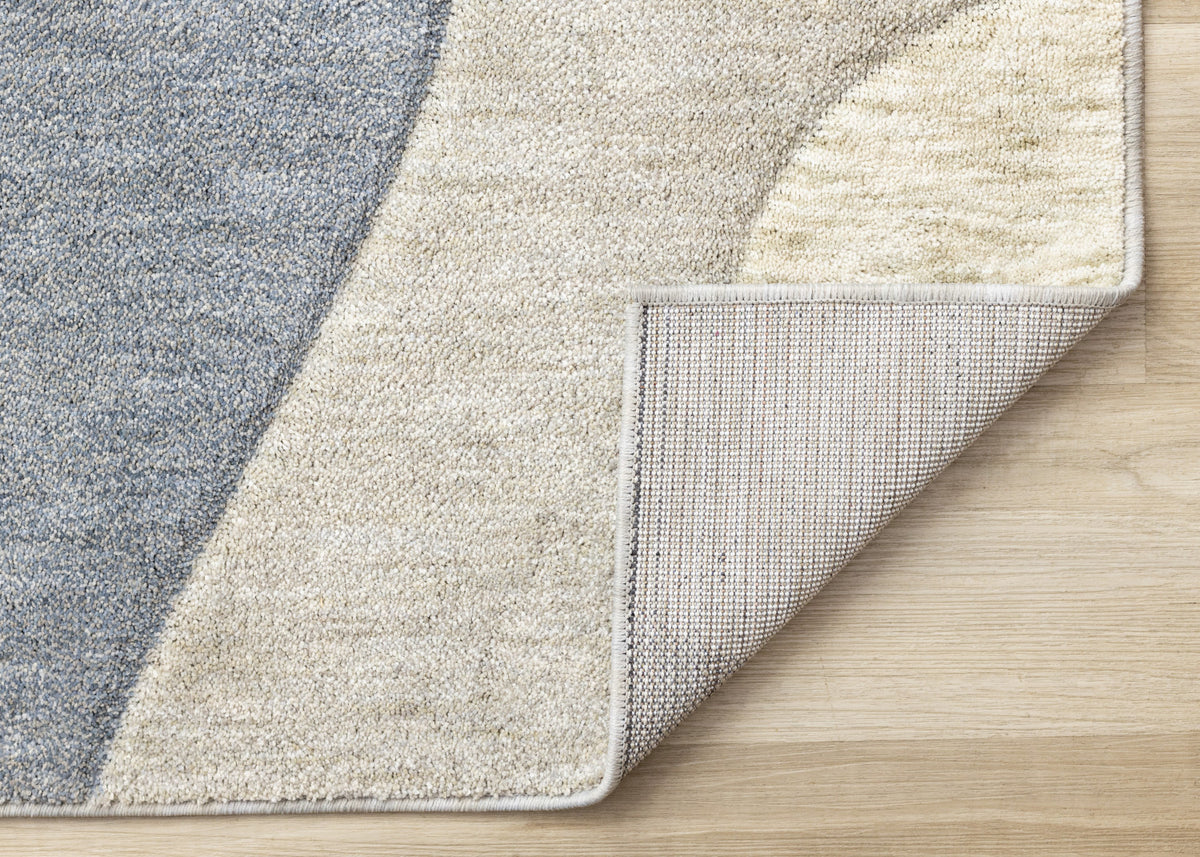 Recycled Polyester Modern Teardrop Area Rug - 5' X 8' - Blue/Grey