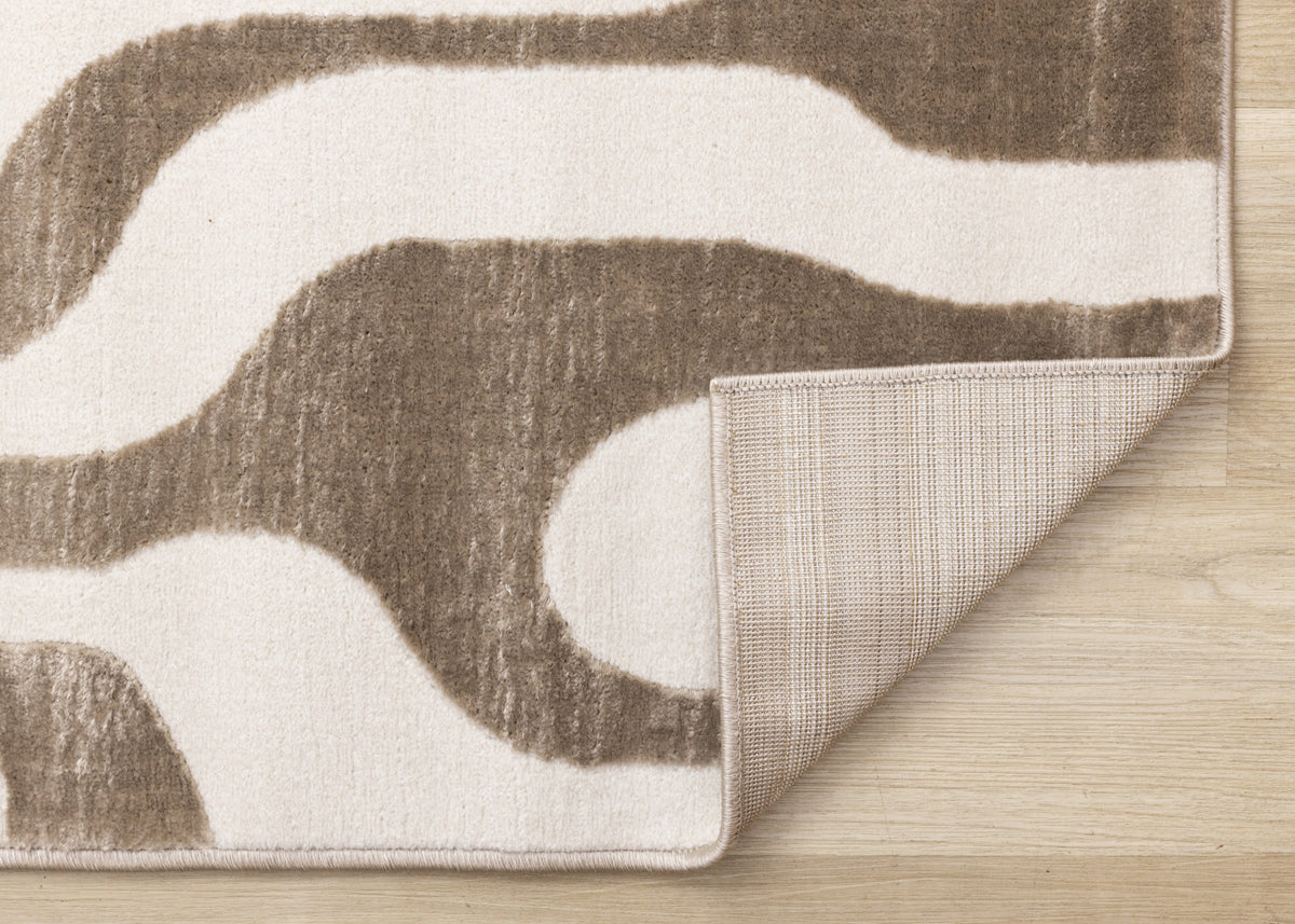 Logan Modern Area Rug - 5' X 8' - Brown/Cream