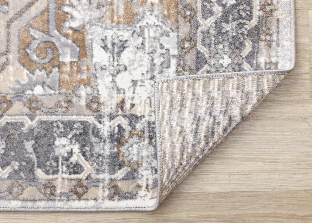 Elegant Traditional Area Rug - 7' X 10' - Grey/Brown