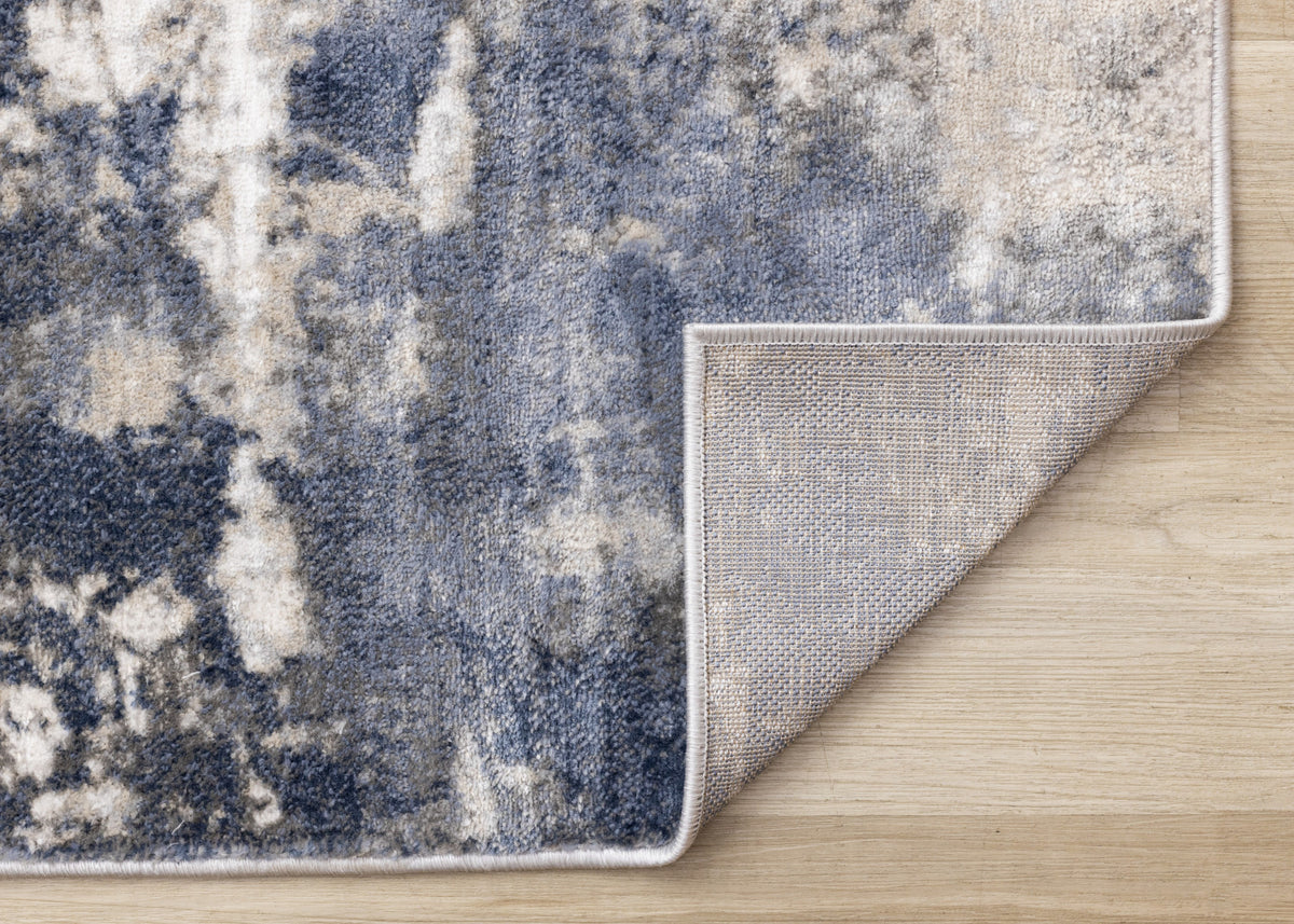 Logan Casual Contemporary Area Rug - 8' X 11' - Cream/Blue/Grey