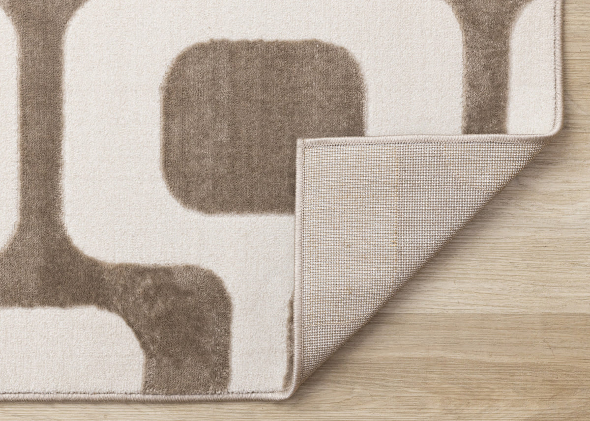 Logan Modern Vintage Area Rug - 7' X 10' - Brown/Cream